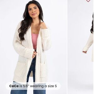 Women's Cream Cardigan Sweater